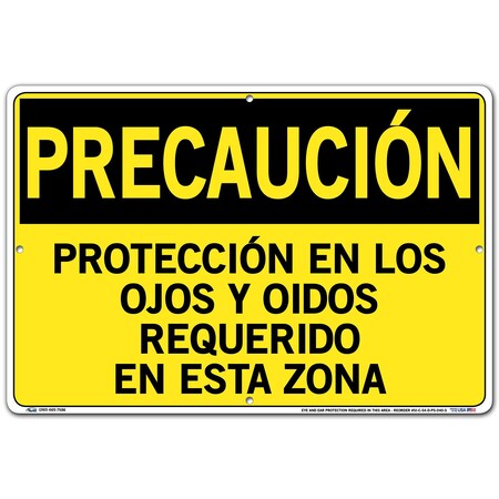 Vestil Polystyrene Sign, 12-1/2" Height, 18-1/2" Width, Polystyrene, Rectangle, Spanish SI-C-54-D-PS-040-S